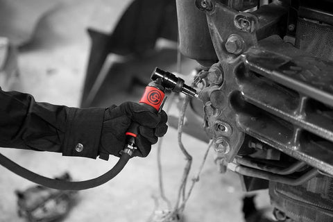Heavy Duty Right Angle Air Die Grinder With A Slick Compact Build And 1/4 Inch Collet delivers torque for grinding and polishing.