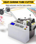 High Power Automatic Electric Heat Shrink Tube Cutter For PVC PE Pipe 0 1 To 9999 9 Mm Precision Cutting Width Machine Stripper Tool in use.