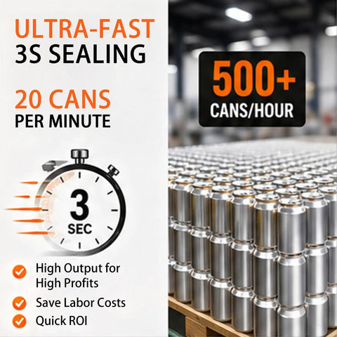 Automatic Can Seamer For Homebrew Beer And Sodas Heavy Duty 140W Electric Sealer with 20 Cans Per Minute Capacity