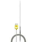Flexible K Type Inconel 600 Thermocouple Probe, 1mm Diameter by 150mm Length with 1000mm Lead, Ungrounded Flat Male Connector