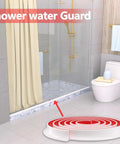 Collapsible Self Adhesive Silicone Shower Threshold Water Dam Seal Strip For Dry And Wet Separation In Bathroom And Kitchen Waterproof Barrier Edge Trim Easy Peel And Stick 67 Inch Long White installed on shower floor