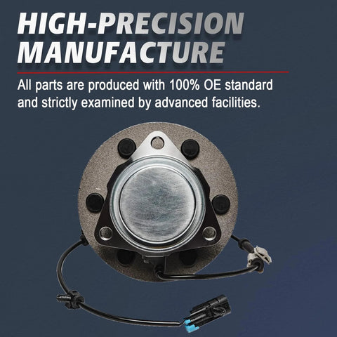 6-Lug Front Wheel Bearing Hub 4WD Replacement For 2002-2006 Chevy Avalanche 1500 Silverado with ABS Sensor 515036.