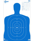B27 Silhouette Paper Shooting Target 23 x 35 Inches 50 Pack for Handgun Training, blue silhouette design for accuracy