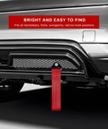 Universal Heavy Duty Tow Strap For Car Truck And Suv Off Road Recovery Badass 4400 Pound Nylon Traction Rope with secure bumper hook visible.
