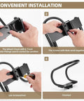 Two Pack Motorcycle Wheel Chock And Strap Kit for E Track Rails and Trailers installation steps with hands using tools