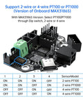 EBB36 Can Bus Adapter Board With Max31865 Hot End Pcb And Filament Break Detection For Blv Ender 3, showing component layout and setting options.
