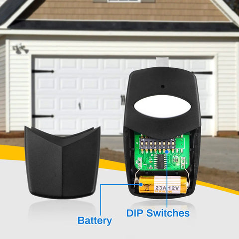 Garage Door Remote 310 MHz With 8 DIP Switches Dual Transmitters And 2 Visor Clips No Fuss Replacement For DTD DNT00002A DNT00017A DT DTA DT2D