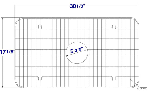 Protective Sink Grid For GR533 And AB532 AB533 Stainless Steel with dimensions 30 1/8" by 17 1/8", heavy duty design.