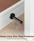 Heavy Duty Stainless Steel Door Stoppers With Rubber Tip Buffers, Wall Protectors With Screws For Quiet Door Closure And Noise Dampening.