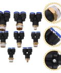 Top Tier 16 Piece Air Hose Connector Fitting Kit Made With Tough Abs And Copper For Fast Push-To-Connect Setup On Any Air Compressor Or Pressure Washer Job, assorted fittings