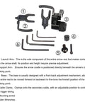 Drop Away Arrow Rest For Compound And Pulley Bows, Right Hand, Black Finish, CNC Machined Aluminum, with components and wrenches