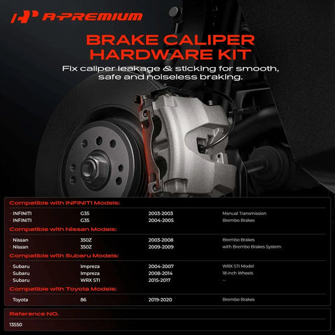 Top Tier Rear Side Disc Brake Hardware Kit For Subaru Impreza WRX STI Toyota 86 Nissan 350Z And Infiniti G35 To Get Your Ride Back In Peak Condition Fast