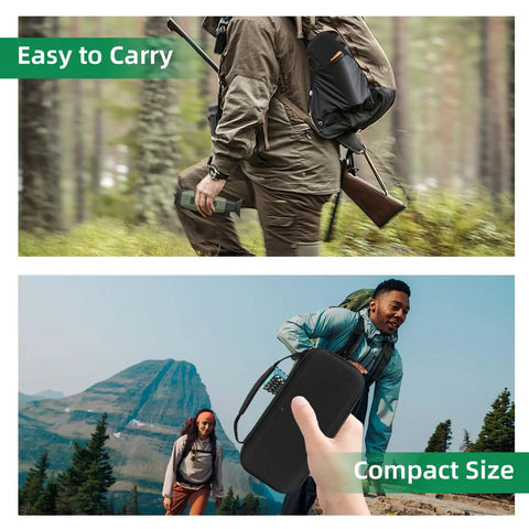 Heavy Duty Hard Shell Case Built Tough For TS004 And TS004 Pro Thermal Imager carried by outdoor enthusiasts in forest and mountain settings.