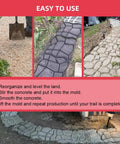 DIY Concrete Path Maker Molds 17 By 17 Inch 1.6 Inch Thick Irregular Stepping Stone Pavers in use for garden walkways