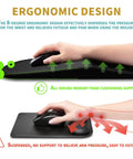 Ergonomic Mouse Pad With Wrist Support And Massage Design For Pain Relief Memory Foam Cushion Non Slip PU Base Desk Pad For Wireless Mouse 12 By 8 Inch Black