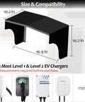 EV Charger Protective Cover Heavy Duty Rust Proof Steel Shell Weatherproof Enclosure, 16.9x10.2 in, fits Level 1 and 2 EV chargers.