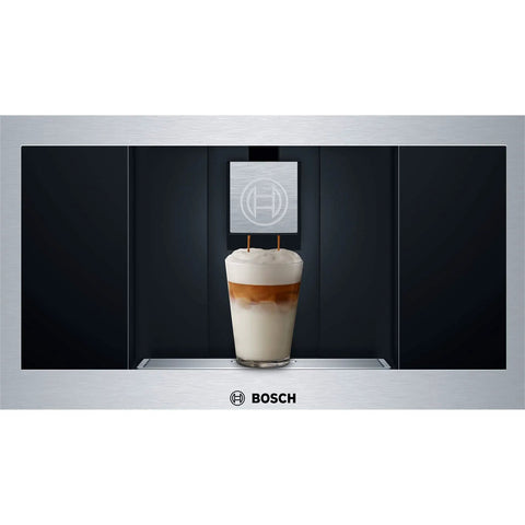 24 Inch Wide Built In Automatic Coffee Machine With Home Connect For A Smart Kitchen, Stainless Steel Finish, milk frother