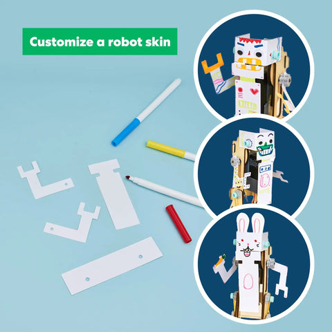 Jumping Robot STEM Kit Building Set For Kids Ages 9 And Up Learn Real World Science And Engineering As You Build Customize And Tweak Jump Performance And Look Totally Dope Science Gift, robot skin parts and markers
