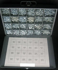 Open bin showing Washer Head Tek Self Drilling Screw Zinc Plated Assortment With Bin Multi Purpose Hardware Fastener Kit.