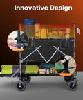 Heavy Duty Double Decker Collapsible Wagon With Retractable Mesh And Tailgate 600L Capacity So You Can Haul More Gear On Wheels