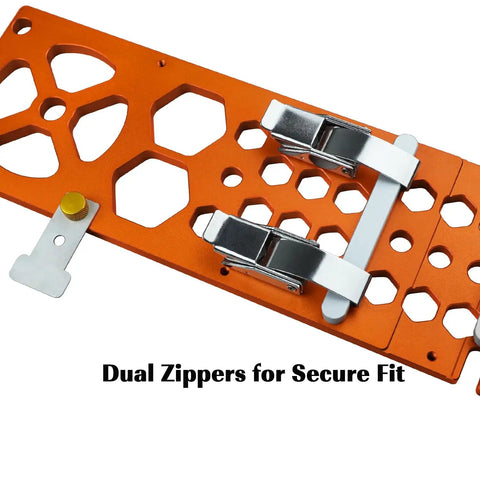Heavy Duty Track Saw Square Guide Rail Accessory with CNC Precision and orange aluminum build, dual zippers