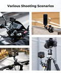 Super Clamp Camera Mount With 360 Degree Dual Ball Head For Bike And Motorcycle Handlebars in various shooting scenarios