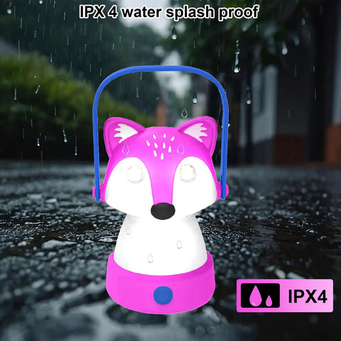 Animal Themed Kids Lantern And Headlamp Set For Camping waterproof fox-shaped LED lantern in rain