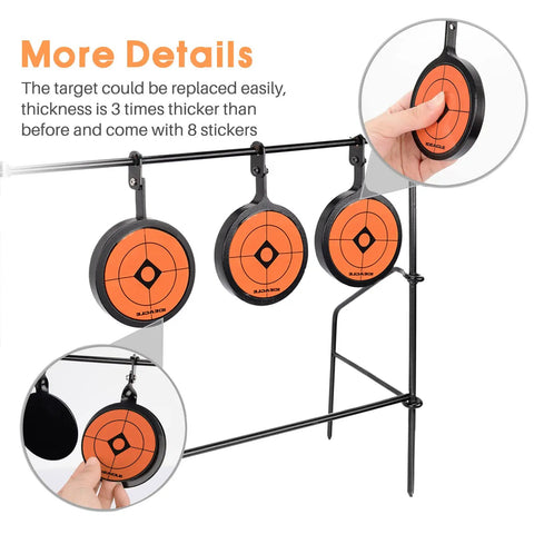 Auto Resetting Steel Target For Airsoft BB Gun And Pellet Gun Shooting Outdoor Spinner Target With 0.4 Inch Thick Plates