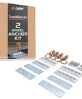 Heavy Duty Fully Adjustable Two Wheel Anchor Kit For Atv And Utv with aluminum tracks and stainless steel hooks, installation hardware included.