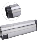 MT4 to MT3 taper drill sleeve reducing adapter, high-speed steel, quenched, silver body with black ends