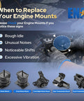 Signs for replacing Engine And Transmission Mount Set Of Five For Honda Accord 1998 1999 2000 2001 2002 with V6 3.0L and Acura TL.