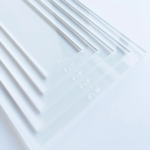 Top Shelf Rectangle Router Template Set For Custom Woodworking Builds Quarter Inch Clear Acrylic Jig Featuring Crisp Engraved Measurements And A Sweet 2X6 To 6X10 Inch Spread, stacked acrylic cutting plates.