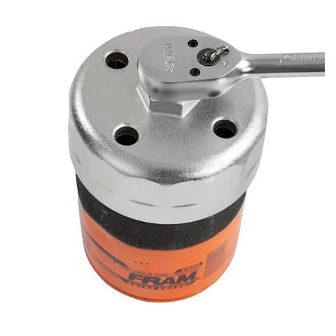 88.8 Millimeter Oil Filter Cap Wrench for Hyundai and Kia Easy Puller Tool with 3/8 inch drive on orange filter