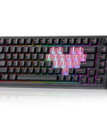 Pro Level 75 Percent Wireless Mechanical Keyboard Featuring Gasket Mount Design with RGB backlighting and multimedia control knob.