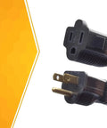 Heavy Duty Outdoor Extension Cord 50 Ft 14 Gauge 3 Conductor, Oil Resistant Vinyl Jacket, All Weather Flex, UL Listed, Black, 3 prong plug