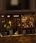 DIY Book Nook Kit Corner Tavern Miniature Dollhouse For Adults Teens Beginners, 3D Wooden Puzzle for Bookshelf Decor
