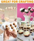 Premium Unfinished Wooden Dowel Rods Top Notch For Knocking Out Weekend Diy Crafts And Home Decor Upgrades Along With Party Displays Featuring Smooth Quarter Inch By Six In Sticks used for cake pops and crafting.
