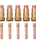 Pro Grade 10 Piece TIG Gas Lens Kit For WP-17 WP-18 WP-26 Welding Torch Includes 3/32 Inch Collets And Five Gas Lenses