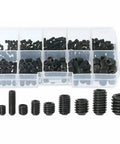 400 Piece Set Screw Kit M3 To M8 Hex Socket Headless Bolts Grade 12.9 Carbon Steel in case