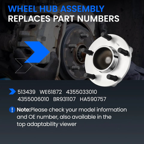 Front Wheel Bearing Hub Assembly For Toyota Camry 2018-2022, Avalon 2021, And Lexus ES250 2021-2023 With ABS installed