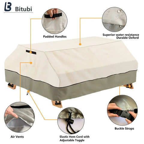 Heavy Duty Waterproof Picnic Table Cover Fits 70 To 72 Inch Tables Up To 75 L By 62 W By 30 H 600D Tough Canvas Built To Last