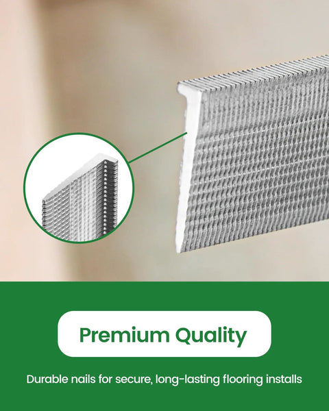Tough As Nails Smooth Drivin 18 Gauge L Cleat Flooring Nails 1-1/4 Inch close-up showing premium quality and durable design.
