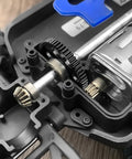 Close-up of 0.5 Module 54T Steel Spur Main Gear for Traxxas Latrax Rally SST Teton 1/18 RC Car Upgrade Parts installed