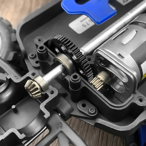 Steel Spur Gear 54T Main Gear For 1 18 Scale Traxxas LaTrax Teton Rally SST installed in RC car drivetrain