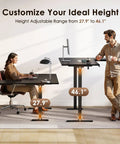 63 Inch Reversible L Shaped Electric Standing Desk Height Adjustable Corner Desk For Home Office Ergonomic Workstation in use