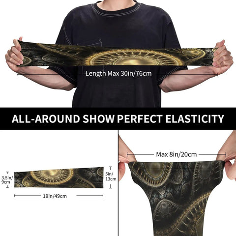 Abstract Steampunk Cooling Arm Sleeves With Thumb Holes Upf 50 Sun Shield Lightweight Stretch Compression Gear For Golf Running And Weekend Rides Snug Flex Grip Keeps You Cool And Fresh On The Grind