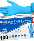 Blue Nitrile Exam Gloves M Size 100 Count Disposable Medical Grade Latex Free For Cleaning Food Prep Cooking And Everyday Hygiene Ideal For Healthcare Home Kitchen And Light Lab Tasks box.