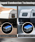 No Fuss Tankless Gas Water Heater Serving Up Instant On The Fly Hot Water For Camper RV Camping with staged combustion technology.