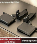 Heavy Duty Glass Door Hinges Featuring Smooth Hydraulic Cushion And Upper Lower Adjustable Hidden Rotary Shaft Setup For Zero Sweat Furniture Jobs That Seriously Hold Tight And Last, black, 25kg capacity.