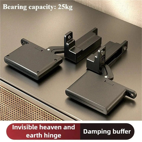Heavy Duty Glass Door Hinges Featuring Smooth Hydraulic Cushion And Upper Lower Adjustable Hidden Rotary Shaft Setup For Zero Sweat Furniture Jobs That Seriously Hold Tight And Last, black, 25kg capacity.
